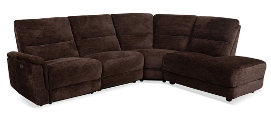 Cozy Chocolate Single Power Reclining Sectional 